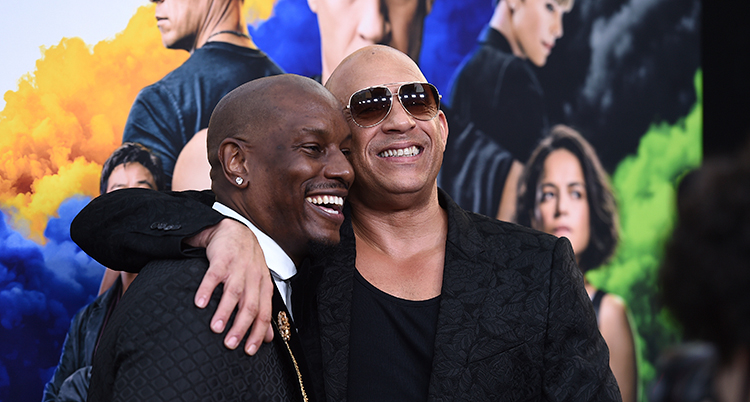Skådespelarna Tyrese Gibson och Vin Diesel på en premiär av filmen.