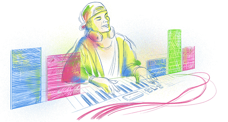 Teckning på artisten Avicii