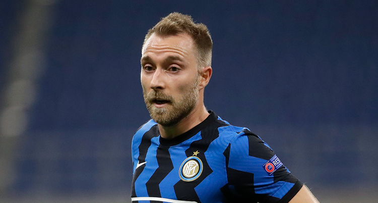 Danska spelaren Christian Eriksen i fotbollsklubben Inters tröja.