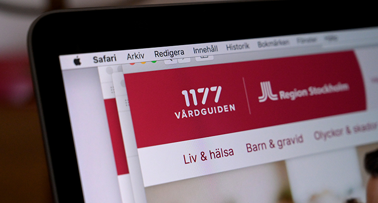 Vårdguidens hemsida syns i fönstret på en dator.