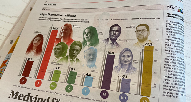 En bild på ett diagram ur en tidning.