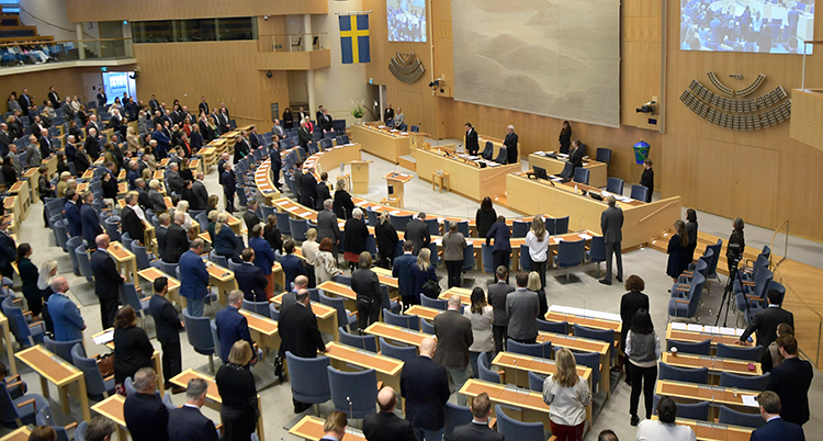 En bild över riksdagen.