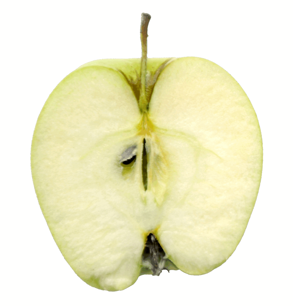 Ett halvt äpple.