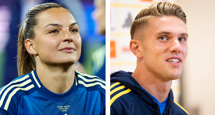 Två porträtt av spelare.