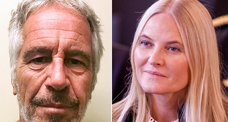 Ansiktsbild på Jeffrey Epstein och på Mette-Marit.